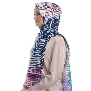 Colorful Zebra Print Silk Scarf Model 03 - Thumbnail