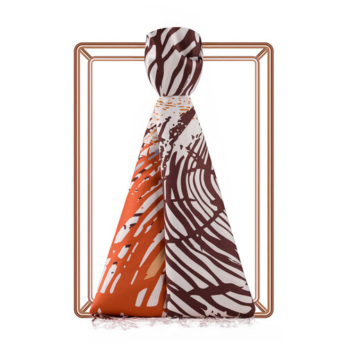 Colorful Zebra Print Silk Scarf Model 04