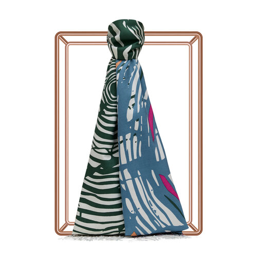 Colorful Zebra Print Silk Scarf Model 06
