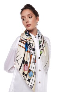 Composition VIII Silk Twill Scarf - Thumbnail