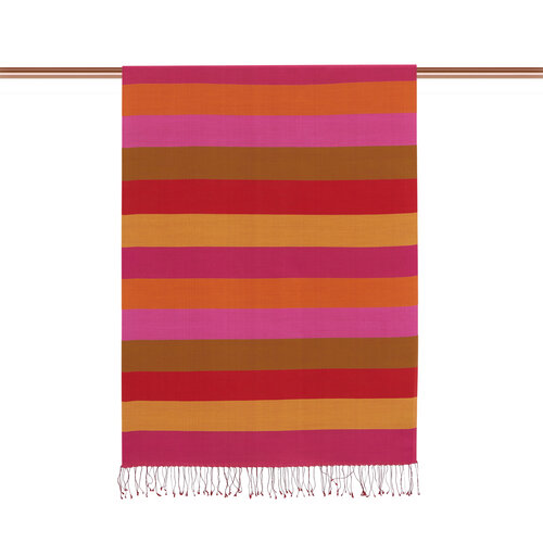 Copper Block Striped Reversible Silk Scarf