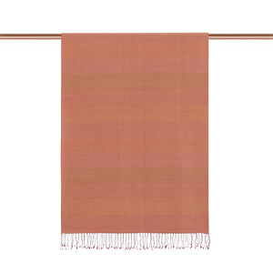 Copper Block Striped Reversible Silk Scarf - Thumbnail