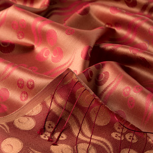 Copper Cintemani Jacquard Silk Scarf - Thumbnail