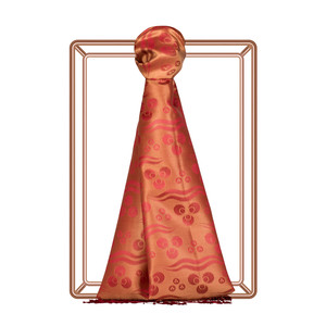 Copper Cintemani Jacquard Silk Scarf - Thumbnail