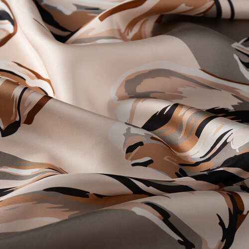Copper Grey Spring Dreams Twill Silk Scarf