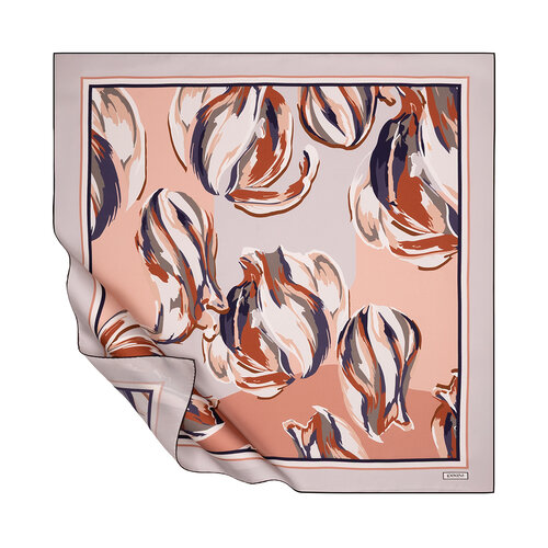 Copper Grey Spring Dreams Twill Silk Scarf