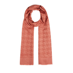 ipekevi - Copper Houndstooth Cotton Silk Scarf (1)