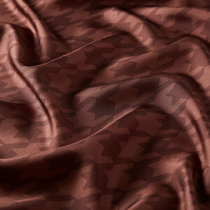ipekevi - Copper Houndstooth Silk Twill Scarf (1)