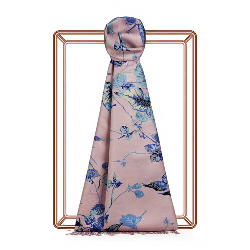 Copper Leaf Vine Print Silk Scarf