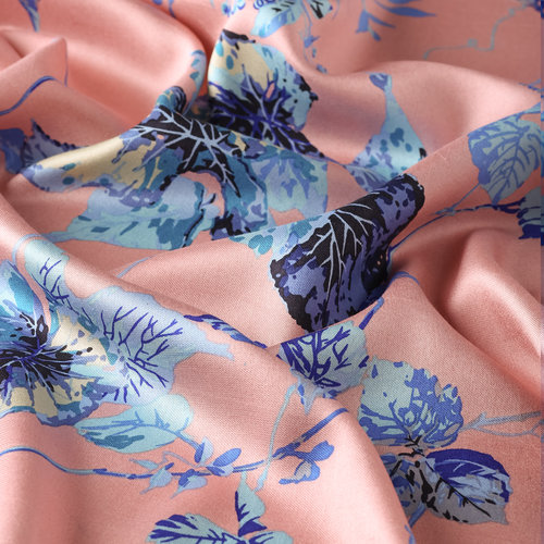 Copper Leaf Vine Print Silk Scarf