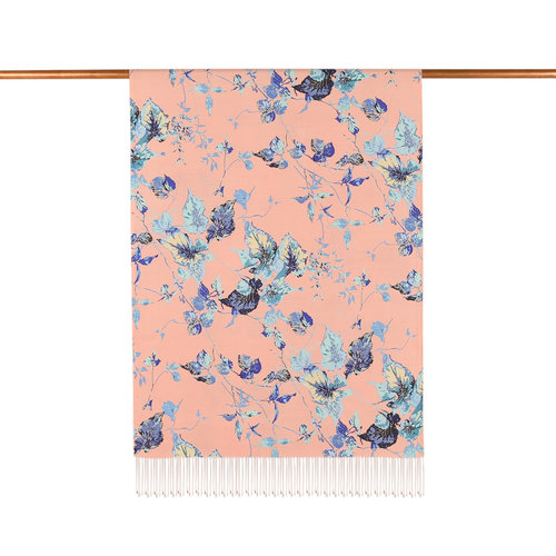 Copper Leaf Vine Print Silk Scarf