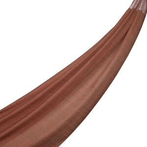 Copper Lurex Farba Wool Silk Scarf - Thumbnail