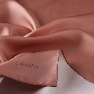 ipekevi - Copper Plain Silk Twill Scarf (1)