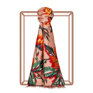 Copper Queen of the Night Print Silk Scarf - Thumbnail