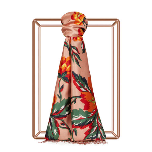 Copper Queen of the Night Print Silk Scarf