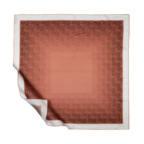 Copper Qufi Pattern Silk Twill Scarf