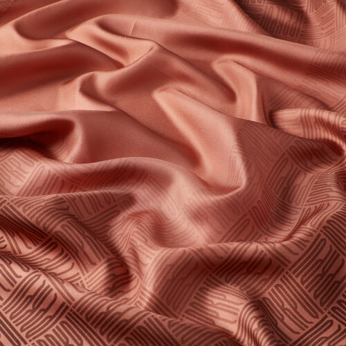 Copper Qufi Pattern Silk Twill Scarf