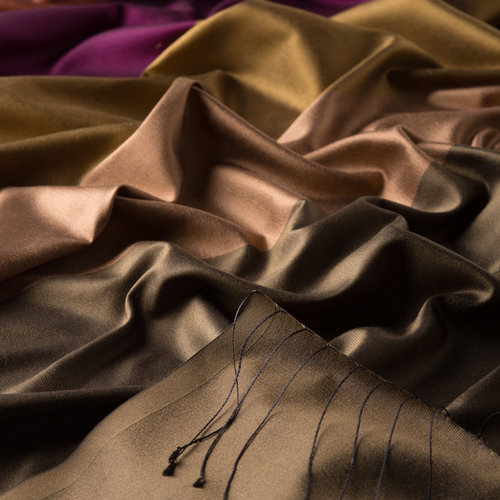 Copper Red Kushak Striped Silk Scarf