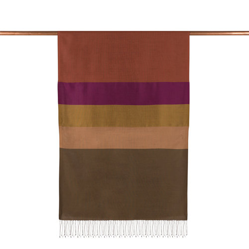 Copper Red Kushak Striped Silk Scarf