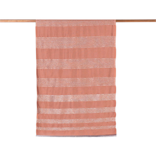 Copper Thin Lurex Striped Silk Scarf