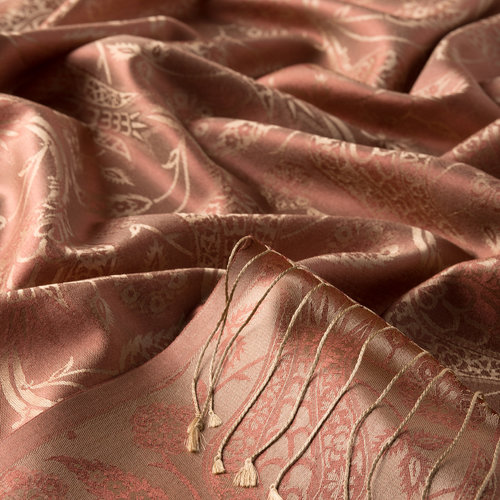 Copper Tulip Jacquard Silk Scarf