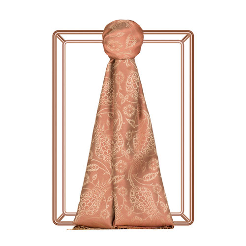 Copper Tulip Jacquard Silk Scarf