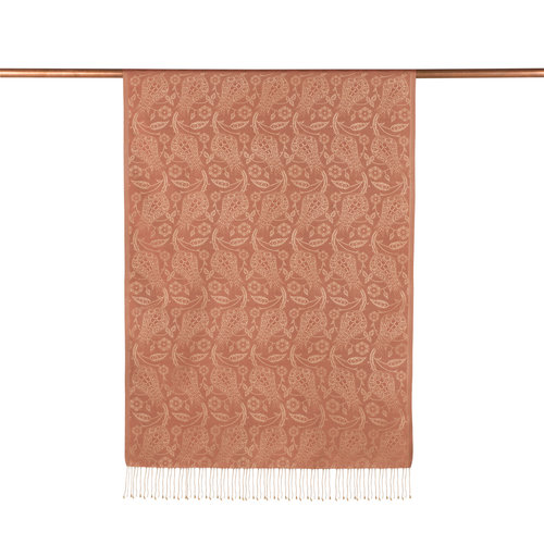 Copper Tulip Jacquard Silk Scarf