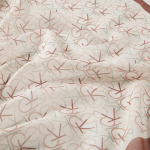 Copper Typo Monogram Cotton Silk Scarf - Thumbnail