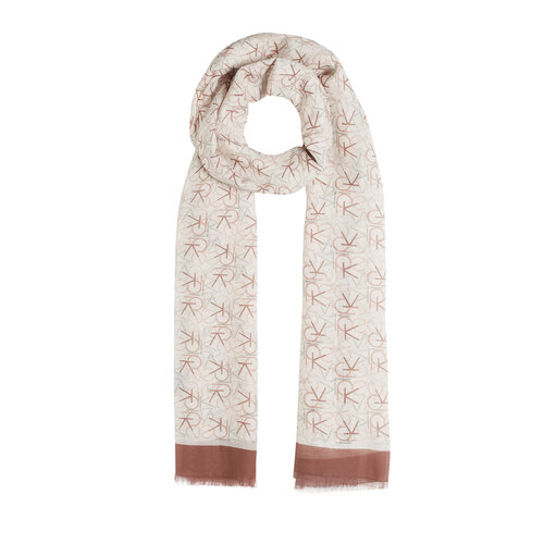 Copper Typo Monogram Cotton Silk Scarf