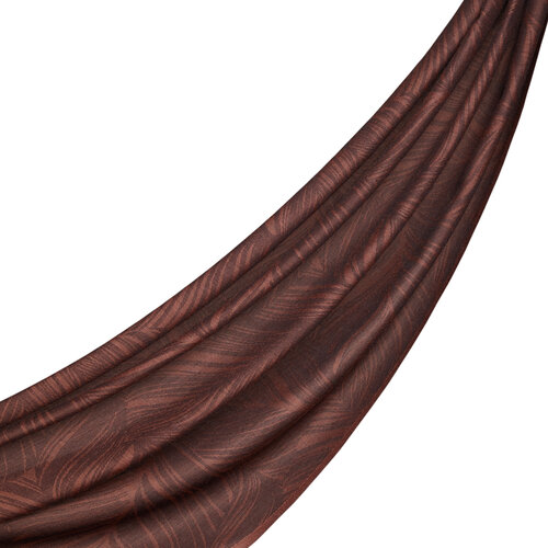 Copper Walnut Leaf Print Scarf