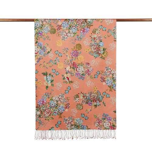 Copper Waterside Garden Print Silk Scarf