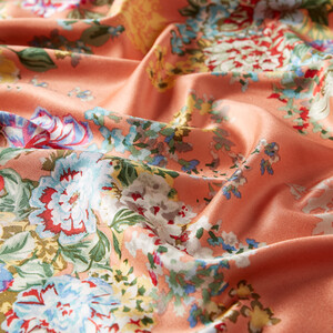 Copper Waterside Garden Print Silk Scarf - Thumbnail