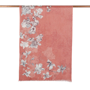 ipekevi - Copper Winter Roses Print Scarf (1)