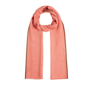 Coral Bordered Modal Silk Scarf - Thumbnail