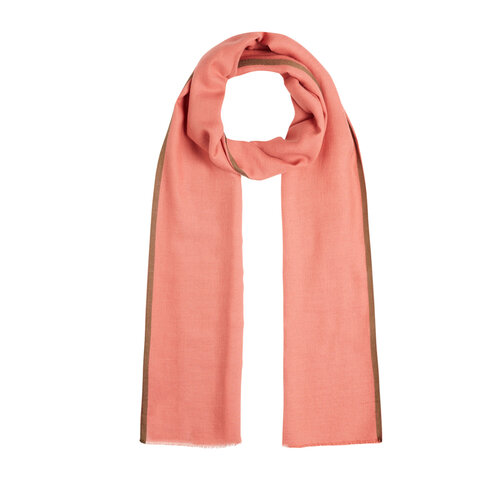 Coral Bordered Modal Silk Scarf