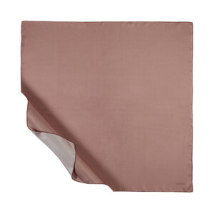 Coral Bronze Plain Silk Twill Scarf - Thumbnail