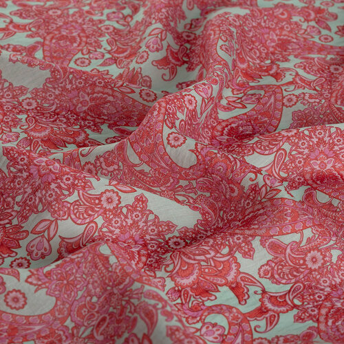 Coral Mezopotamya Model 06 Print Tencel Scarf