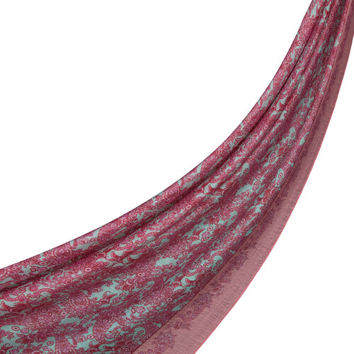 Coral Mezopotamya Model 06 Print Tencel Scarf
