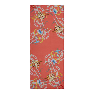 Coral Mystic Garden Print Tencel Scarf - Thumbnail
