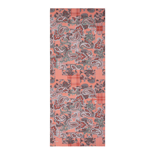 Coral Patchwork Print Tencel Scarf