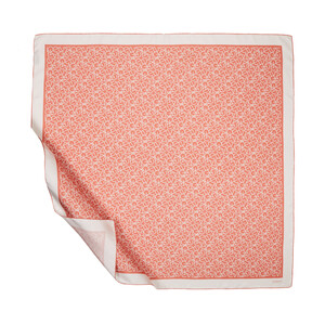 Coral Typo Monogram Silk Twill Scarf - Thumbnail