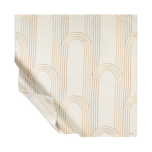 Cream Aqueduct Print Silk Twill Scarf - Thumbnail