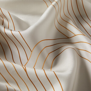 Cream Aqueduct Print Silk Twill Scarf - Thumbnail