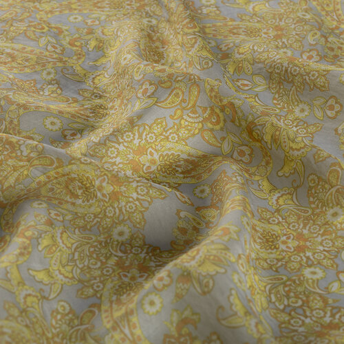 Cream Beige Mezopotamya Model 06 Print Tencel