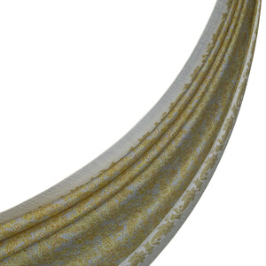 Cream Beige Mezopotamya Model 06 Print Tencel Scarf - Thumbnail