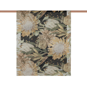 Cream Black Ginger Flower Cotton Scarf - Thumbnail