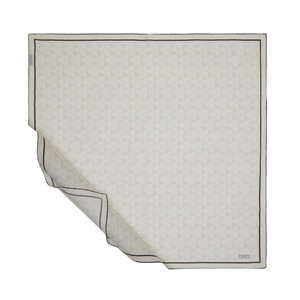 Cream Black Pyramid Print Cotton Scarf - Thumbnail