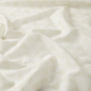 Cream Black Pyramid Print Cotton Scarf - Thumbnail