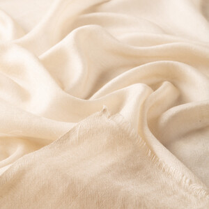Cream Cashmere Wool Silk Prime Scarf - Thumbnail
