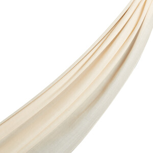 Cream Cashmere Wool Silk Prime Scarf - Thumbnail